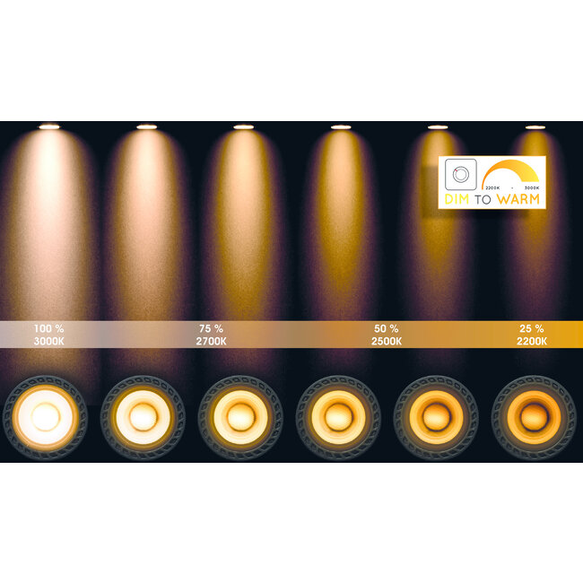 XIRAX - Plafondspot - LED Dim to warm - GU10 - 3x5W 2200K/3000K - Wit - 09119/16/31