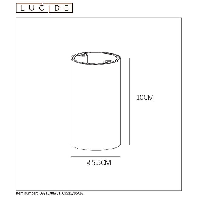 DELTO - Spot de plafond - Ø 5,5 cm - LED Dim to warm - GU10 - 1x5W 2200K/3000K - Blanc