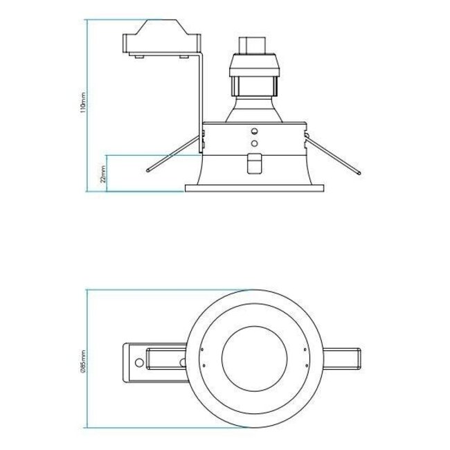 Inbouwspot Minima IP65 Round Fixed mat zwart