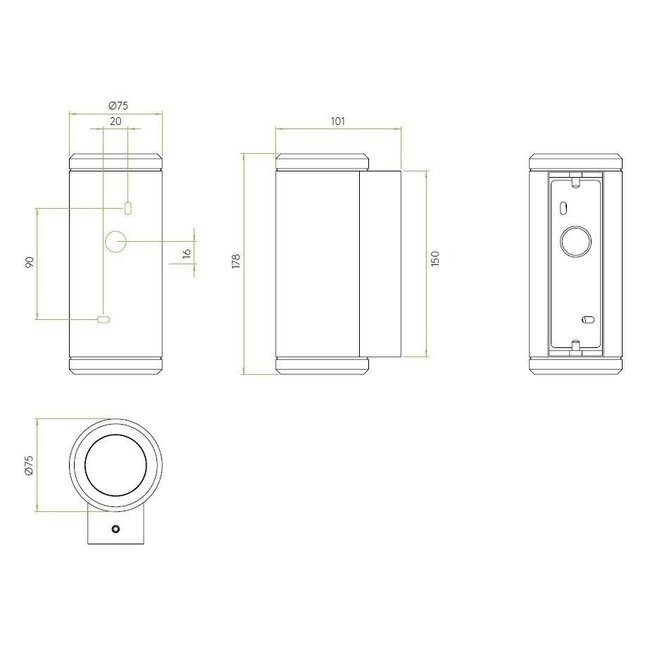 Wall lamp Jura TWIN Antique brass IP44