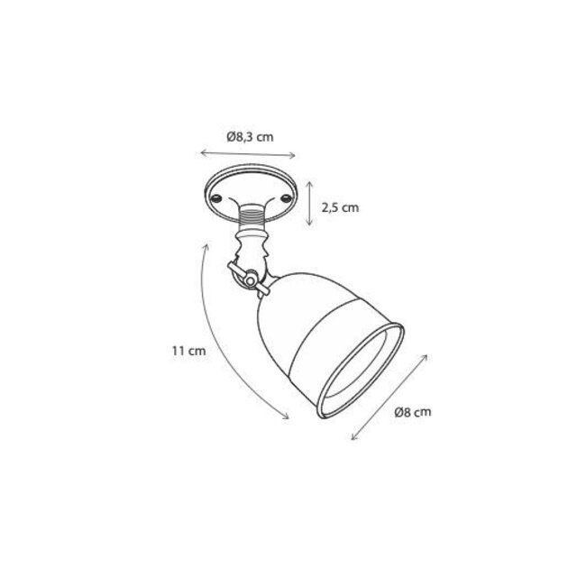 Surface-mounted spotlight Poire mounted base