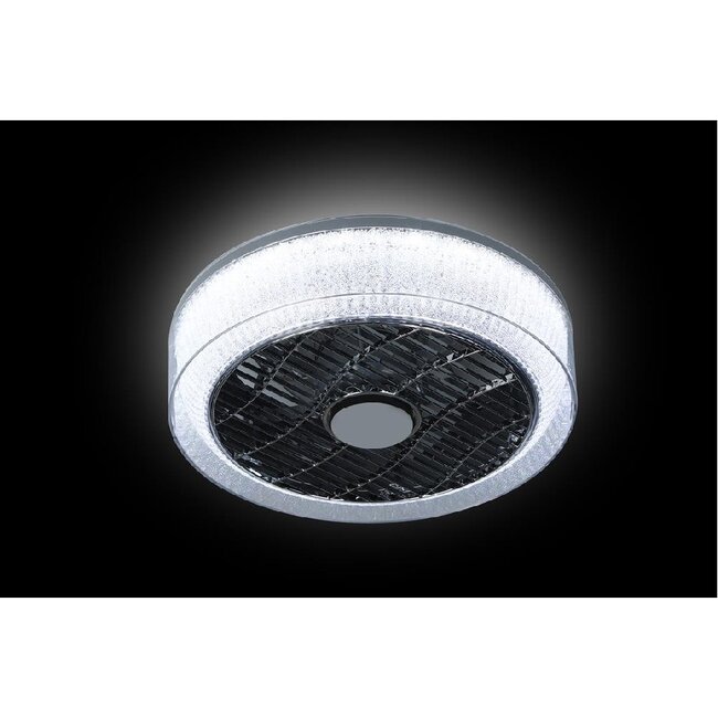 LED Plafonnière met ventilator The FAN no. 5 met kristal binnenkant