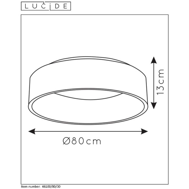 TALOWE LED - Ceiling light - Ø 80 cm - LED Dim. - 1x80W 3000K - Black - 46100/80/30