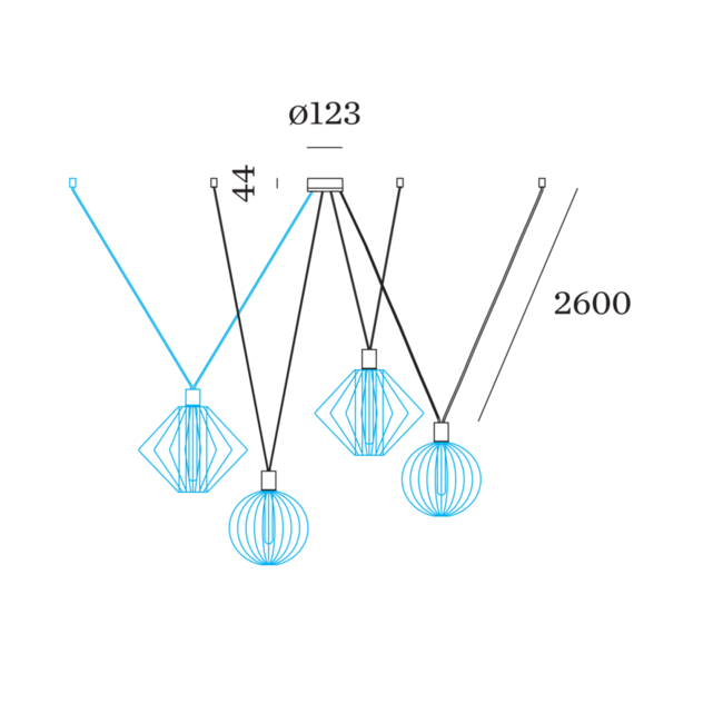 Wiro Decenter 3.0 Ophangset 2,6m Zwart
