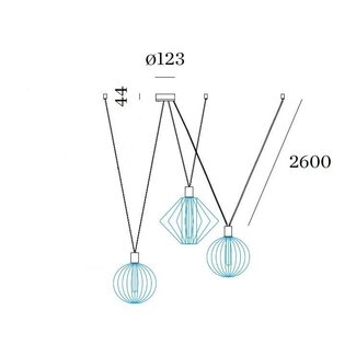 Wever & Ducré Wiro Decenter 3.0 Ophangset 2,6m Zwart