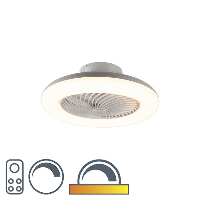 Design ceiling fan white incl. LED dimmable - Clima