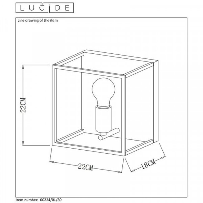 RUBEN - Wall lamp - 1xE27 - Black - 00224/01/30