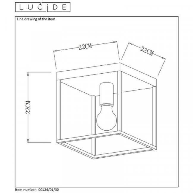 RUBEN - Ceiling light - 1xE27 - Black - 00124/01/30