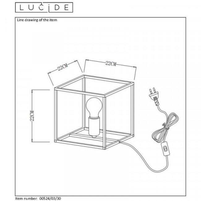 RUBEN - Lampe à poser - 1xE27 - Noir - 00524/01/30