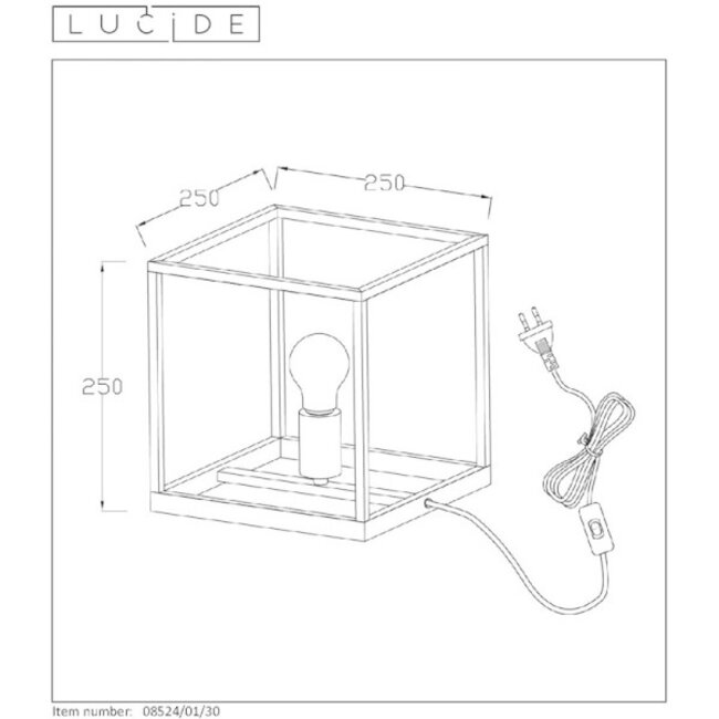 ARTHUR - Tafellamp - 1xE27 - Zwart - 08524/01/30
