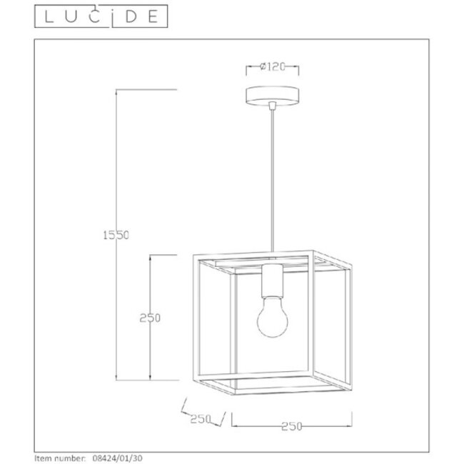 ARTHUR - Hanging lamp - 1xE27 - Black - 08424/01/30