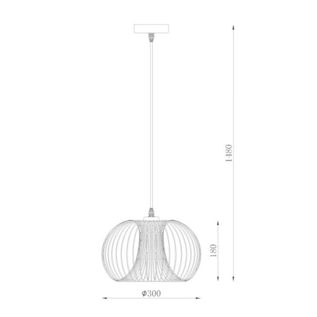 VINTI - Hanglamp - Ø 30 cm - 1xE27 - Zwart - 02400/30/30