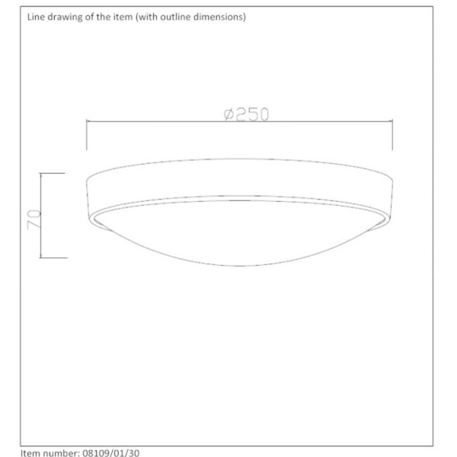 LEX - Ceiling light - Ø 25 cm - 1xE27 - Black - 08109/01/30