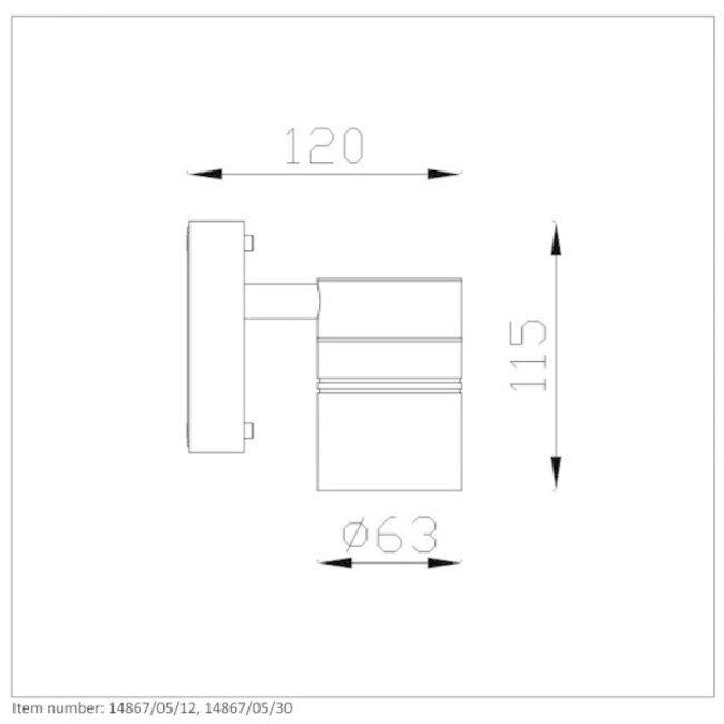 ARNE-LED - Wandspot Buiten - Ø 6,3 cm - LED - GU10 - 1x5W 2700K - IP44 - Zwart - 14867/05/30