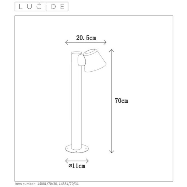 DINGO-LED - Pedestal light Outdoor - LED Dim. - GU10 - 1x5W 3000K - IP44 - White - 14881/70/31