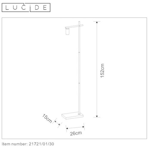 Lucide LEANNE - Floor lamp - 1xE27 - Black - 21721/01/30