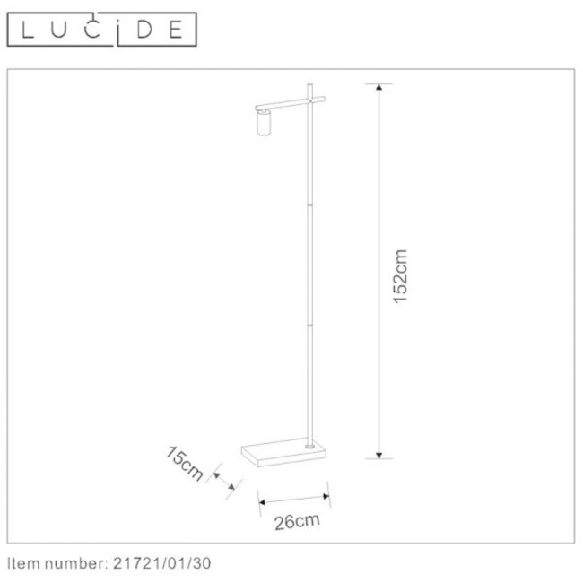 LEANNE - Floor lamp - 1xE27 - Black - 21721/01/30