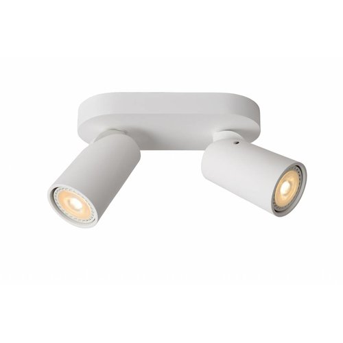 Lucide XYRUS - Plafondspot - LED Dim to warm - GU10 - 2x5W 2200K/3000K - Wit - 23954/11/31 Lucide XYRUS - Plafondspot - LED Dim to warm - GU10 - 2x5W 2200K/3000K - Wit - 23954/11/31