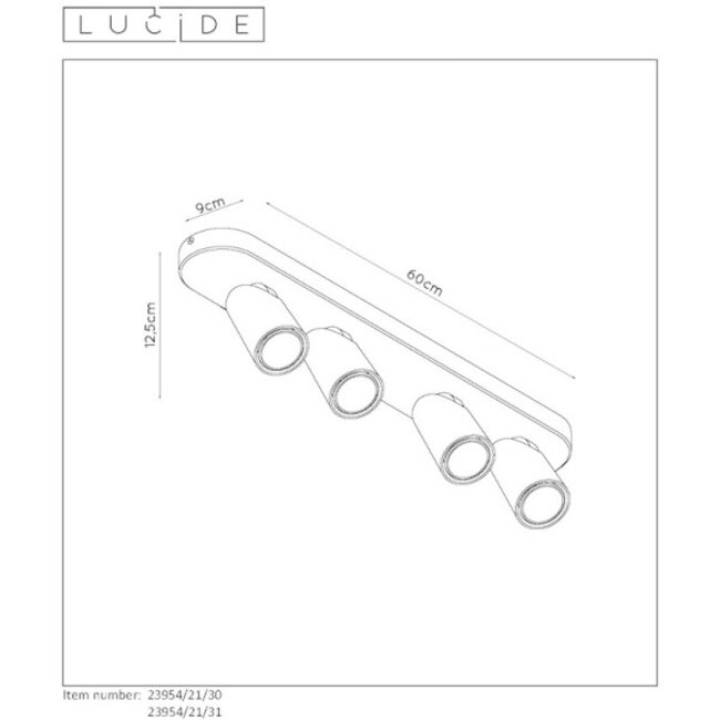 XYRUS - Ceiling spotlight - LED Dim to warm - GU10 - 4x5W 2200K/3000K - White - 23954/21/31
