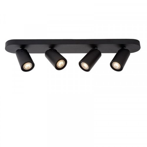 Lucide XYRUS - Plafondspot - LED Dim to warm - GU10 - 4x5W 2200K/3000K - Zwart - 23954/21/30 Lucide XYRUS - Plafondspot - LED Dim to warm - GU10 - 4x5W 2200K/3000K - Zwart - 23954/21/30
