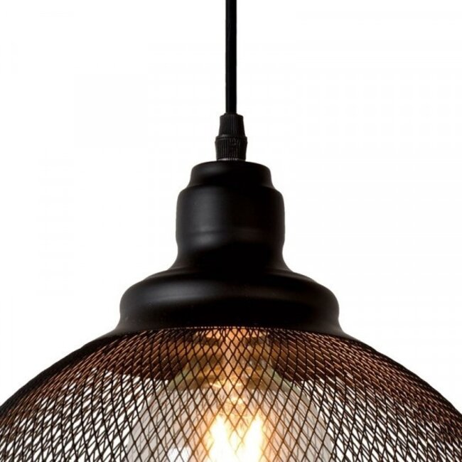 MESH - Pendant lamp - Ø 28 cm - 1xE27 - Black - 43404/28/30