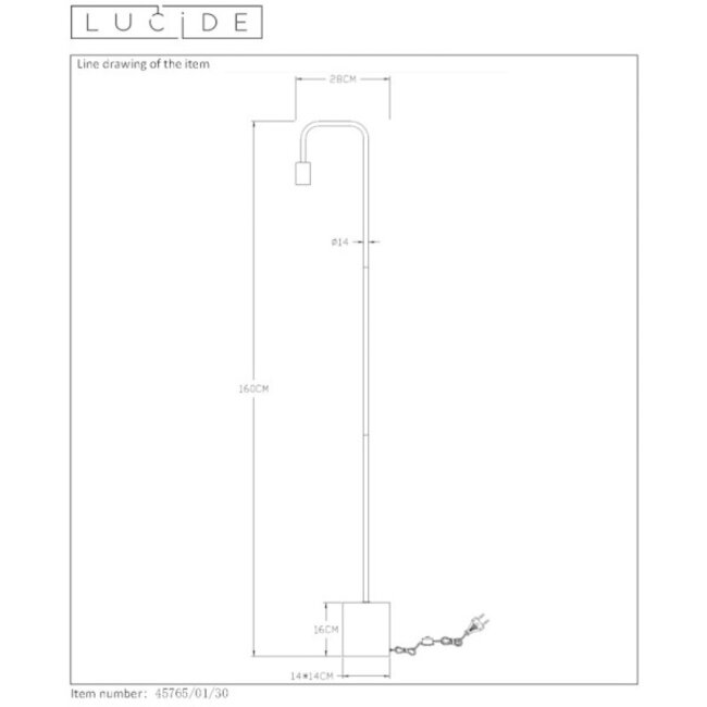 LORIN - Lampadaire - 1xE27 - Noir - 45765/01/30