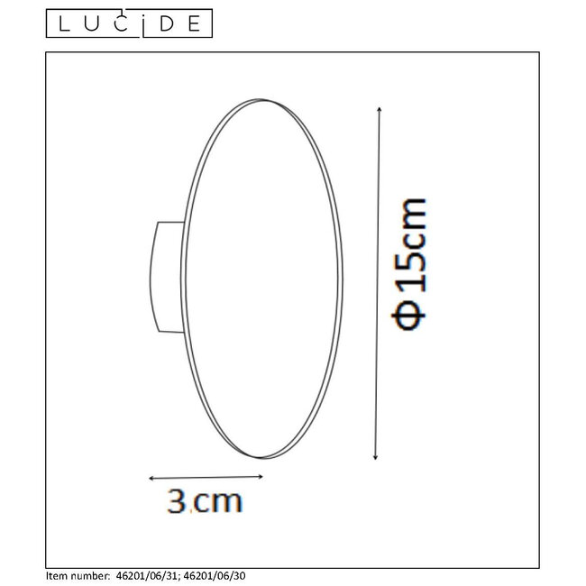 EKLYPS LED - Applique - Ø 15 cm - LED - 1x6W 3000K - Blanc - 46201/06/31