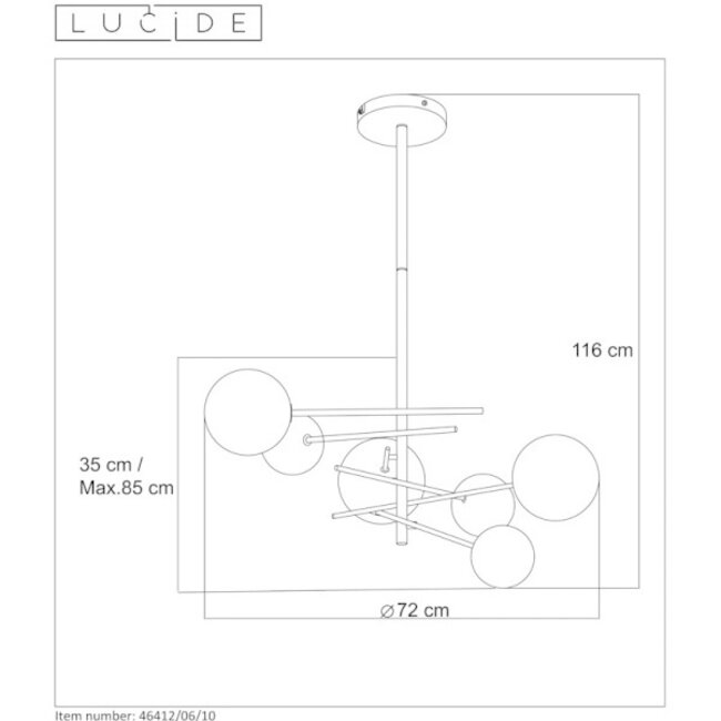 ALARA - Hanging lamp - Ø 72 cm - LED - G4 - 6x1.5W 2700K - Gold - 46412/06/10