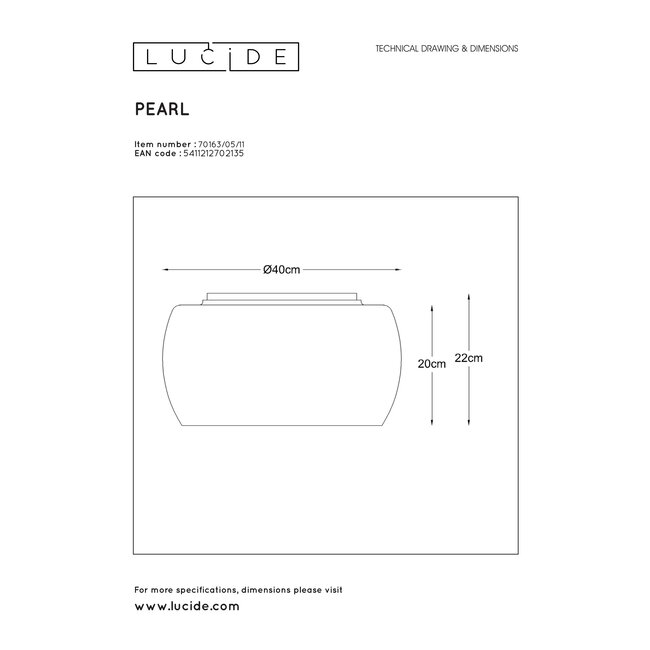 PEARL - Ceiling lamp - Ø 40 cm - 5xG9 - Chrome - 70163/05/11