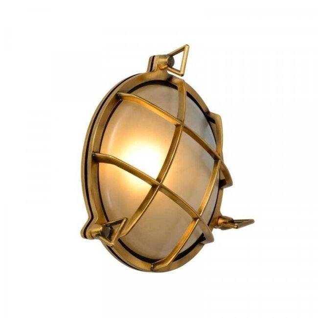 DUDLEY - Wall lamp Outdoor - Ø 25 cm - 1xE27 - IP65 - Matt Gold / Brass - 11890/25/02