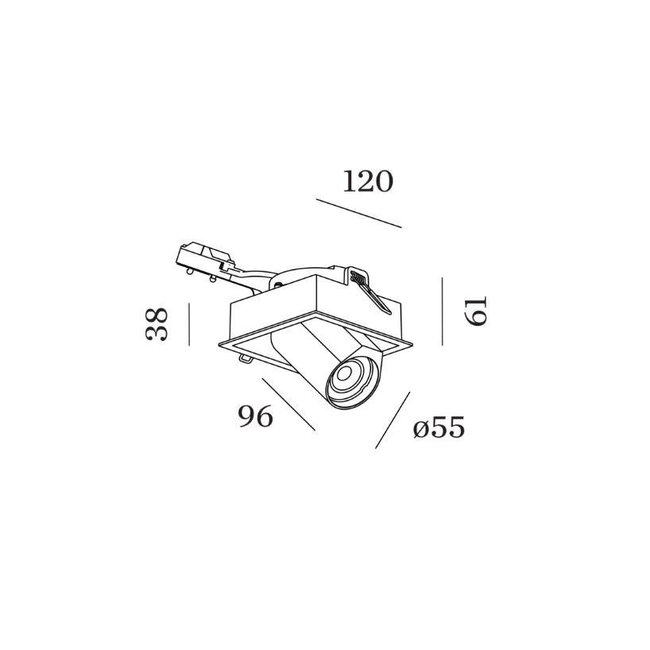 Built-in spot BLIEK 1.0 PAR16 square