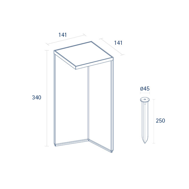 NUSOLAR Accu tuinpaal 2.2W LED 340mm