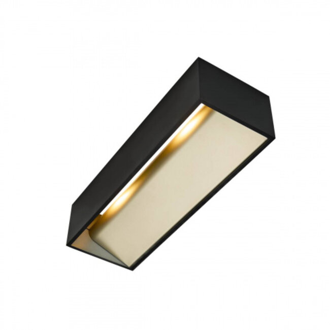 LED wall lamp LOGS in L 17W black / gold DIM
