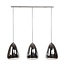 Hanging lamp 3L silver pearl glass