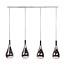 Hanglamp 4L silver drop glass