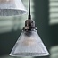 Pendant lamp 5L stepped clear glass ribbed - OUTLET