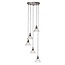 Pendant lamp 5L stepped clear glass ribbed - OUTLET