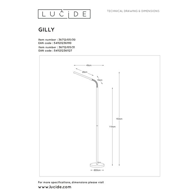 GILLY - Lampe de lecture - LED - 1x5W 2700K