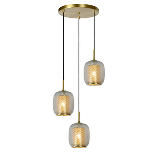 Lucide AGATHA - Hanging lamp - Ø 35 cm - 3xE27 - Matt Gold / Brass - 03433/03/02