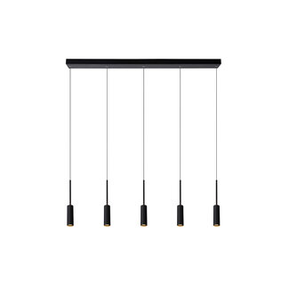 Lucide TUBULE - Hanging lamp - LED - 5x7W 2700K - Black - 24401/35/30