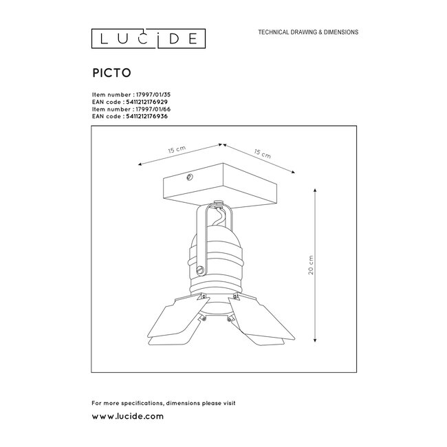 PICTO - Spot de plafond pour chambre d'enfant - 1xGU10