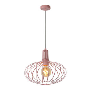 Lucide MERLINA - Pendant lamp - Ø 38 cm - 1xE27 - Pink - 78393/38/66