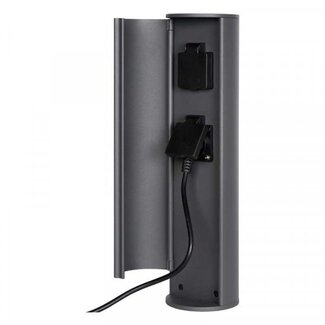 Lucide POWERPOINT - Outdoor socket column - Ø 10 cm - IP44 - Anthracite - 27849/02/29