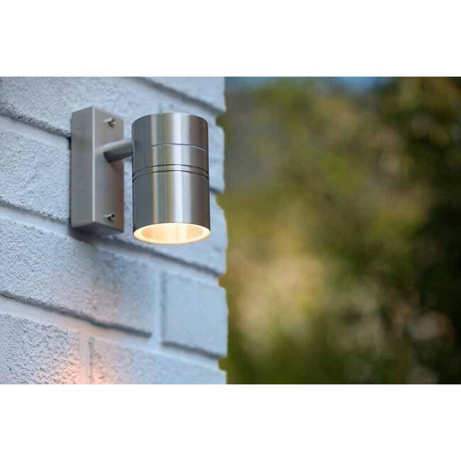 ARNE-LED - Wandspot Buiten - Ø 6,3 cm - LED - GU10 - 1x5W 2700K - IP44 - Mat chroom - 14867/05/12