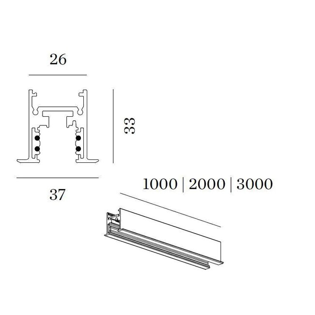 Strex 48V DALI rail (recessed)