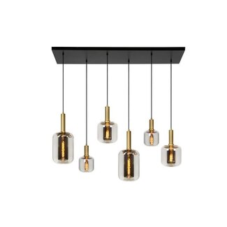 Lucide JOANET - Lampe à suspension - 6xE27 - Fumé - 45494/06/65
