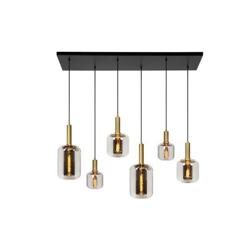 Lucide JOANET - Hanglamp - 6xE27 - Fumé - 45494/06/65 Lucide JOANET - Hanglamp - 6xE27 - Fumé - 45494/06/65