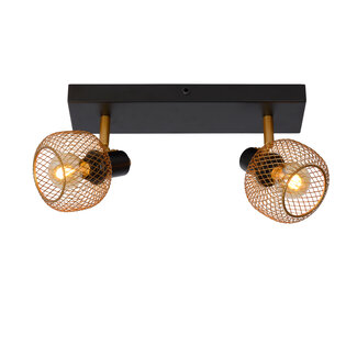 Lucide MAREN - Ceiling spotlight - 2xE14 - Matt gold / brass - 77978/02/02