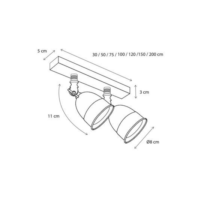 Surface-mounted spotlight POIRE ON PROFILE 30cm - 2L