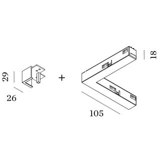 Wever & Ducré Strex Electrical / Mechanical L-joint (left, right)